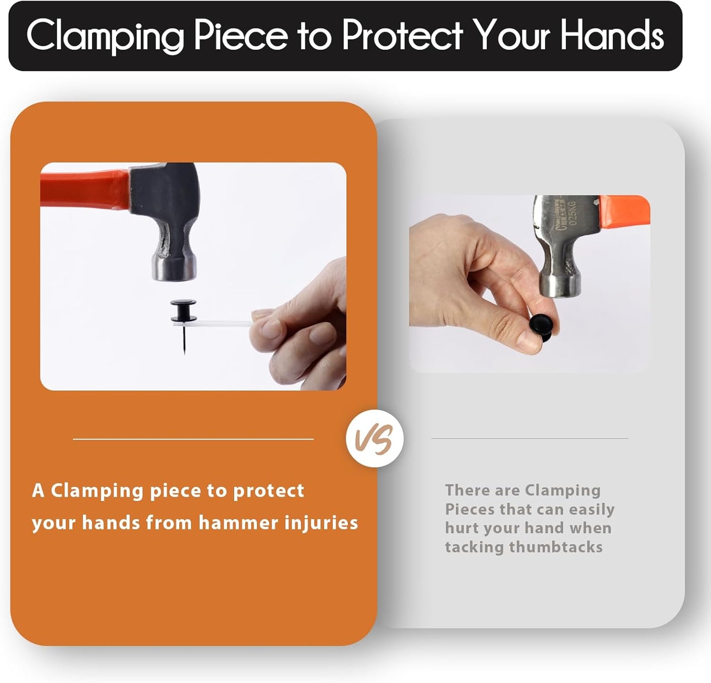 40 PCS Picture Hangers Nails 4 Size Long Heavy Duty Thumb Tacks for Wall Double Headed Push Pins Picture Hooks, Renter Friendly Decor Thumbtacks for Tapestry Frame Art Photos,10/20/ 30/ 50lb(Black)