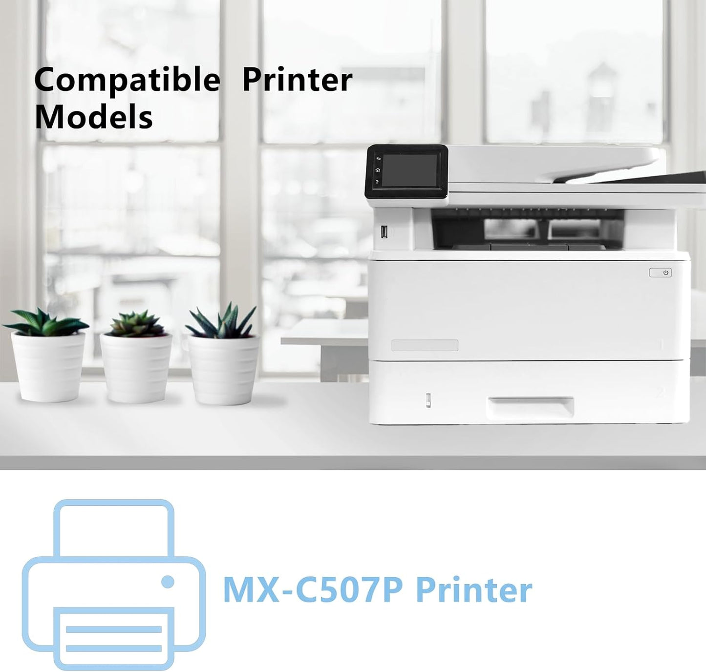 High Yield MXC51T MX-C51T Toner Cartridge Replacement Sharp MX-C51TB MX-C51TC MX-C51TY MX-C51TM Compatible for Sharp MX-C507P Printer(4 Pack)