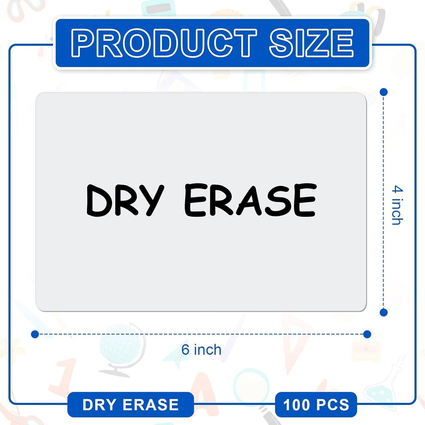 Harloon 100 Pcs Dry Erase Index Cards 4 x 6 Inch Laminated Reusable Dry Erase Note Cards Sheets for Office to Do List (White)