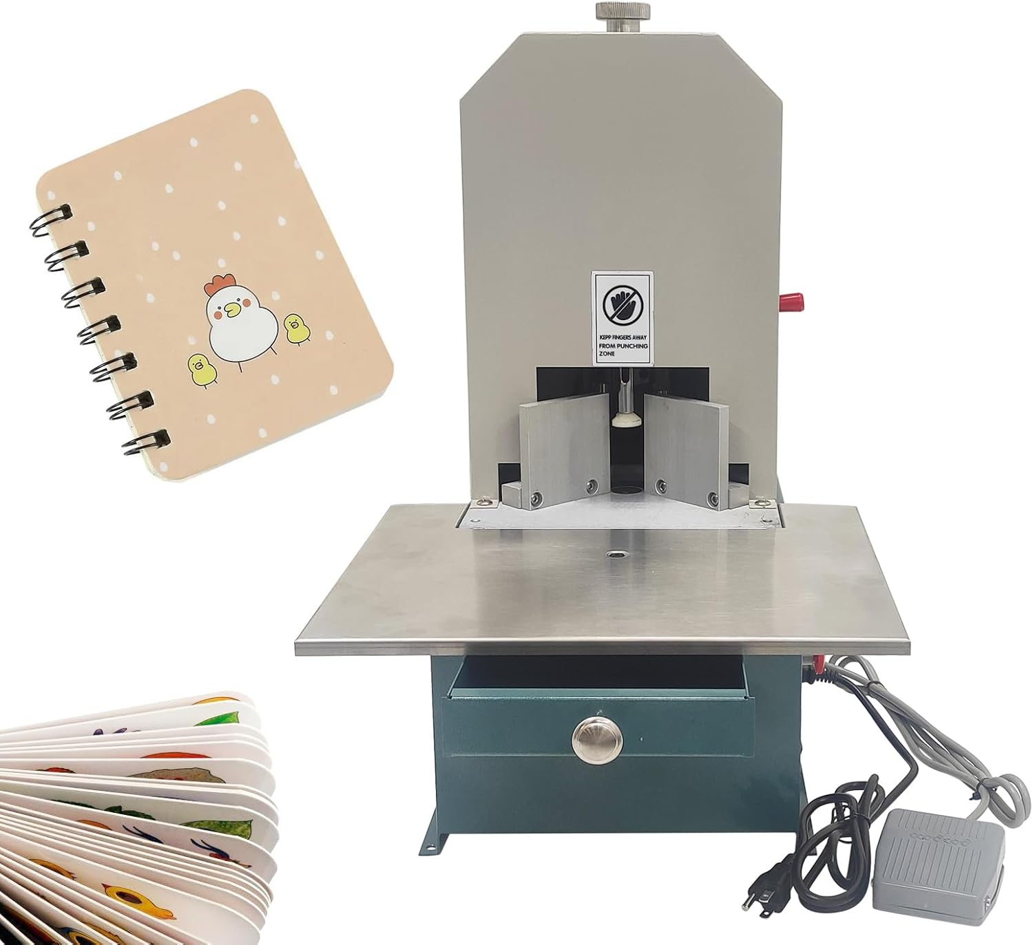 INTBUYING Electric Corner Rounder, Round Corner Cutter Cutting Machine, Corner Rounding Machine, Feature 7 Types of Blades R3 R4 R5 R6 R8 R9 R10, with Foot Switch for Notebook Name Cards PVC Paper