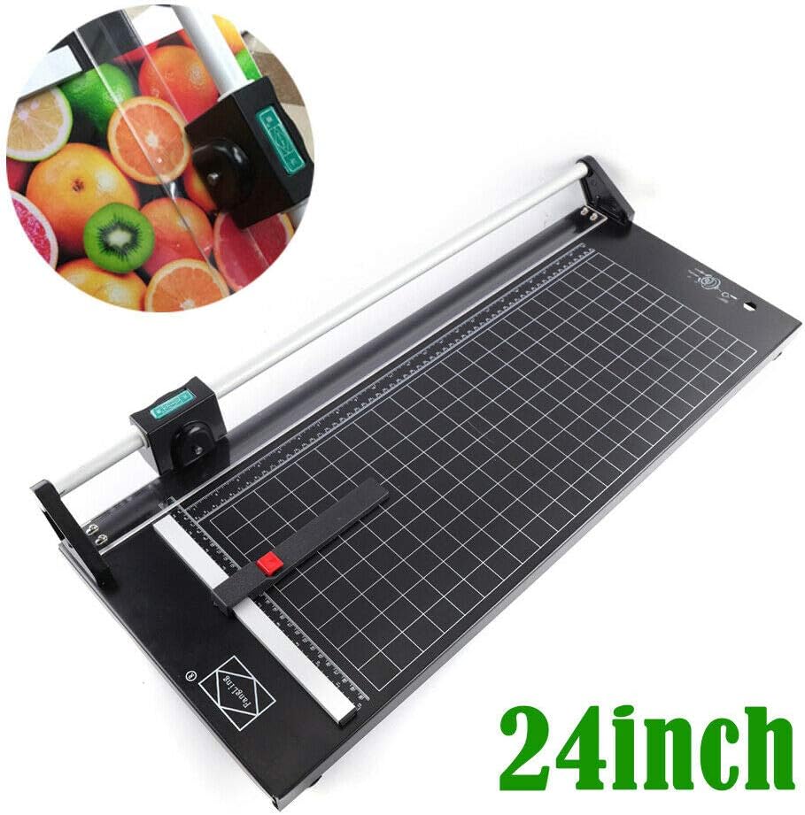 24Inch Rotary Trimmer Paper Cutter,Manual Paper Cutters Trimmers Photo Paper Cutter with Automatic Paper Weighting,Self-Sharpening for Craft Paper, Card Stock and Office Paper