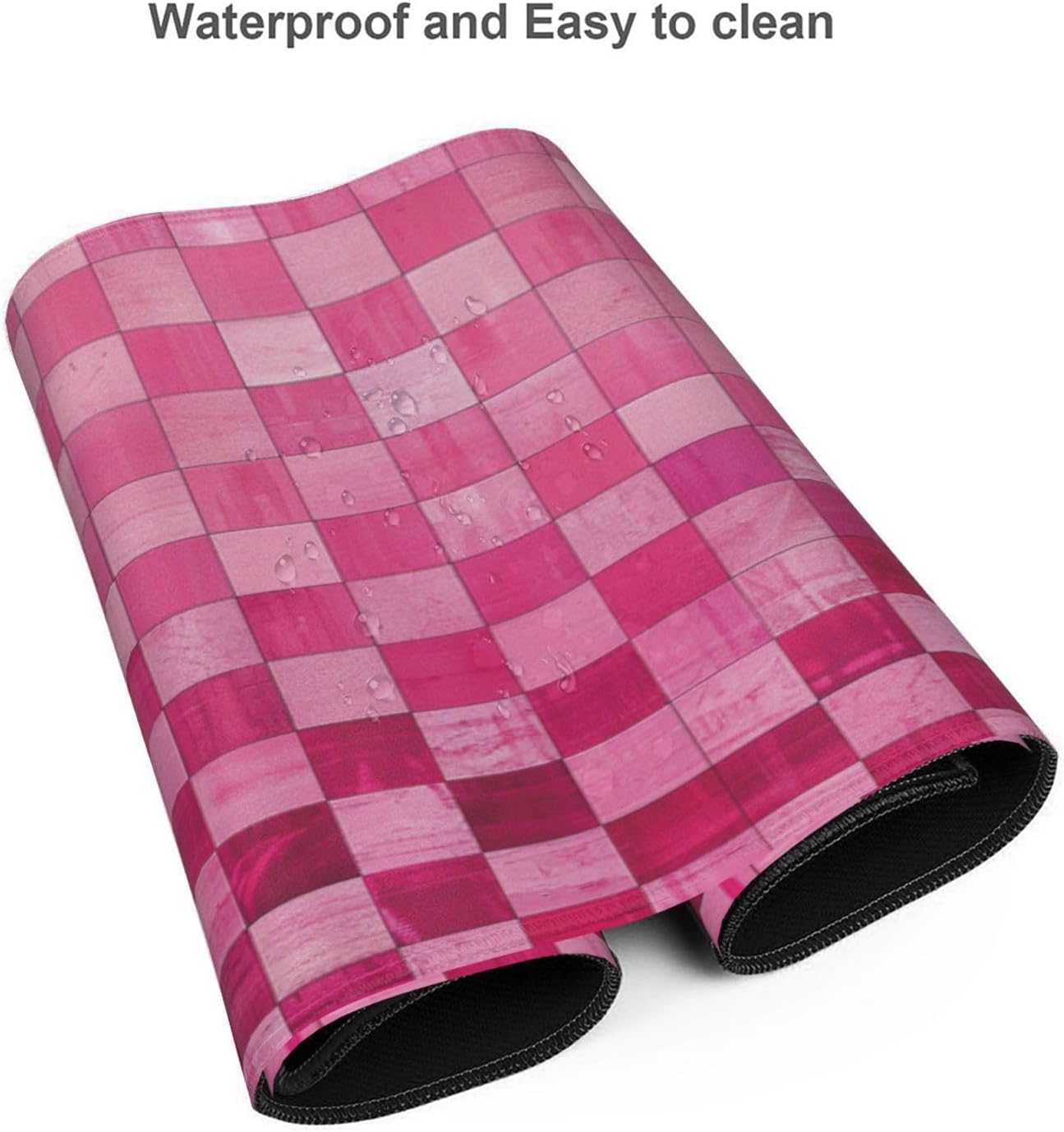 35.4 x 15.7 in, Waterproof XXL Large Mouse Pad for Desk, Extended Keyboard Mouse Mat for Computer Office, Big Laptop Mouse pad, Gaming Pc-Pink Checker