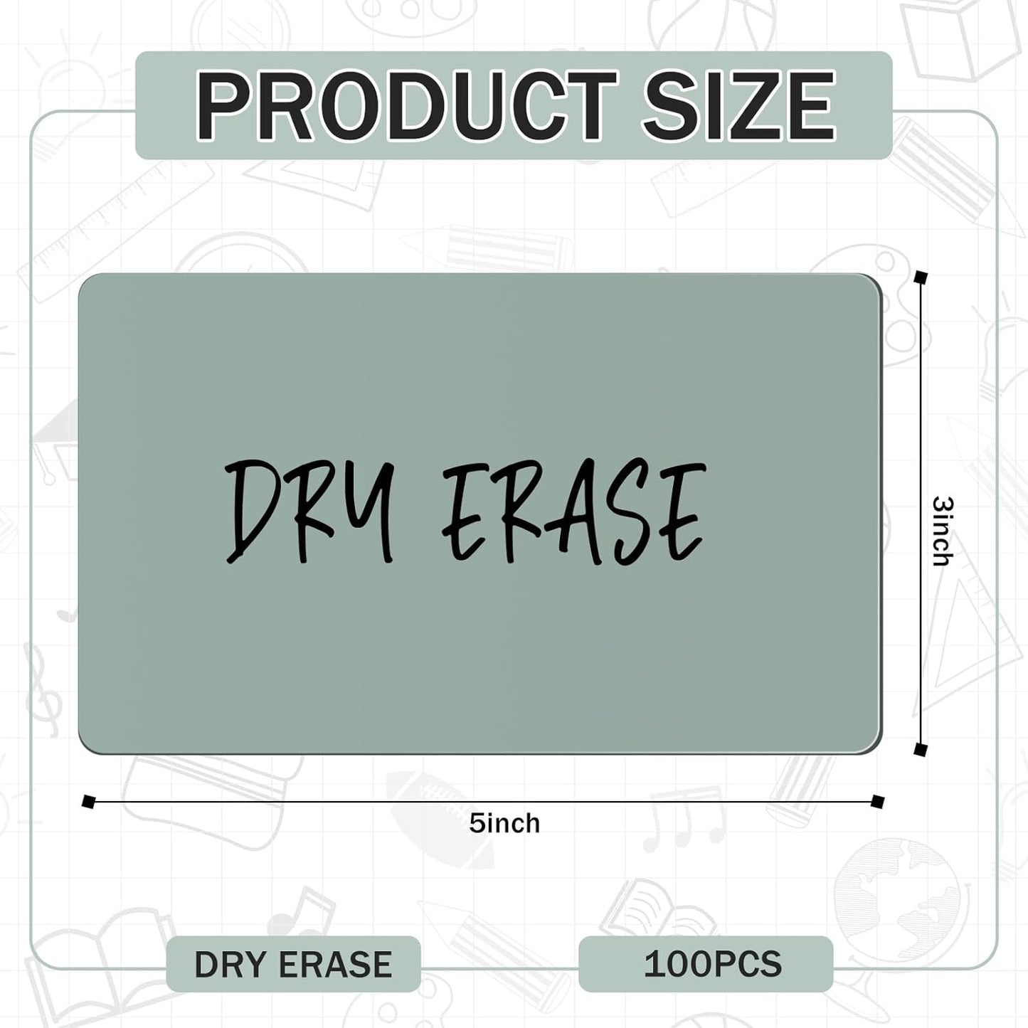 Harloon 100 Pcs Dry Erase Index Cards 3 x 5 Inch Laminated Reusable Dry Erase Note Cards Sheets for Office to Do List(Morandi)