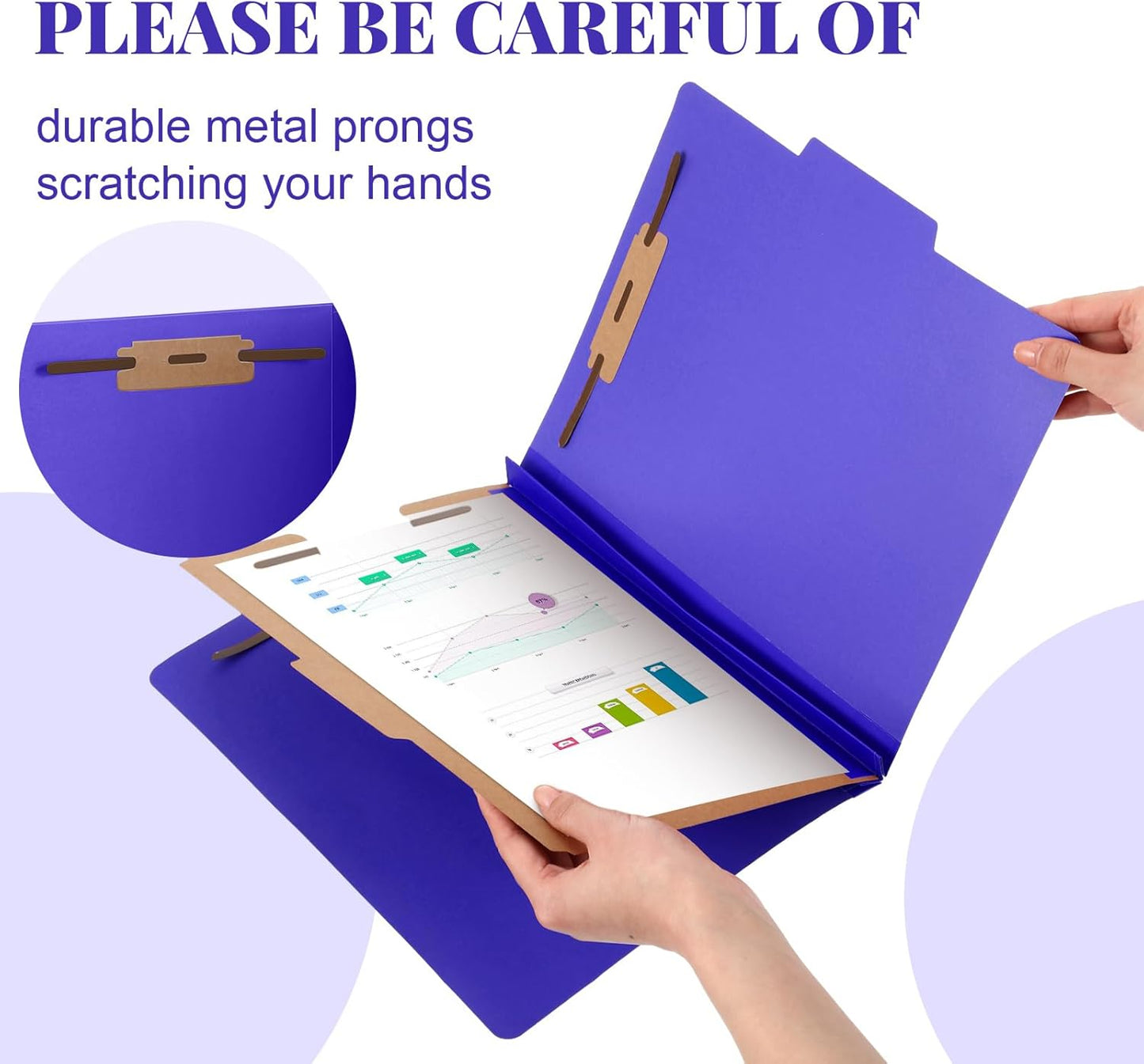 36 Pcs Classification Folders Letter Size, 1 Divider Pressboard File Folder with Fasteners, Expanding File Organizer Bulk for Teachers, Clergy, Office, Church, Christmas Donations (Purple)