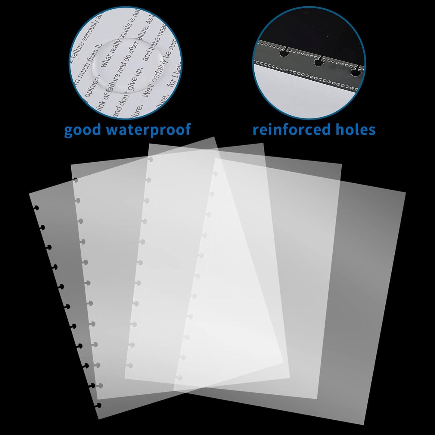 100 Piece Discbound Sheet Protectors Discbound Page Protector Letter Size Clear Plastic Page Protectors for Letter Size Discbound Binding Cover