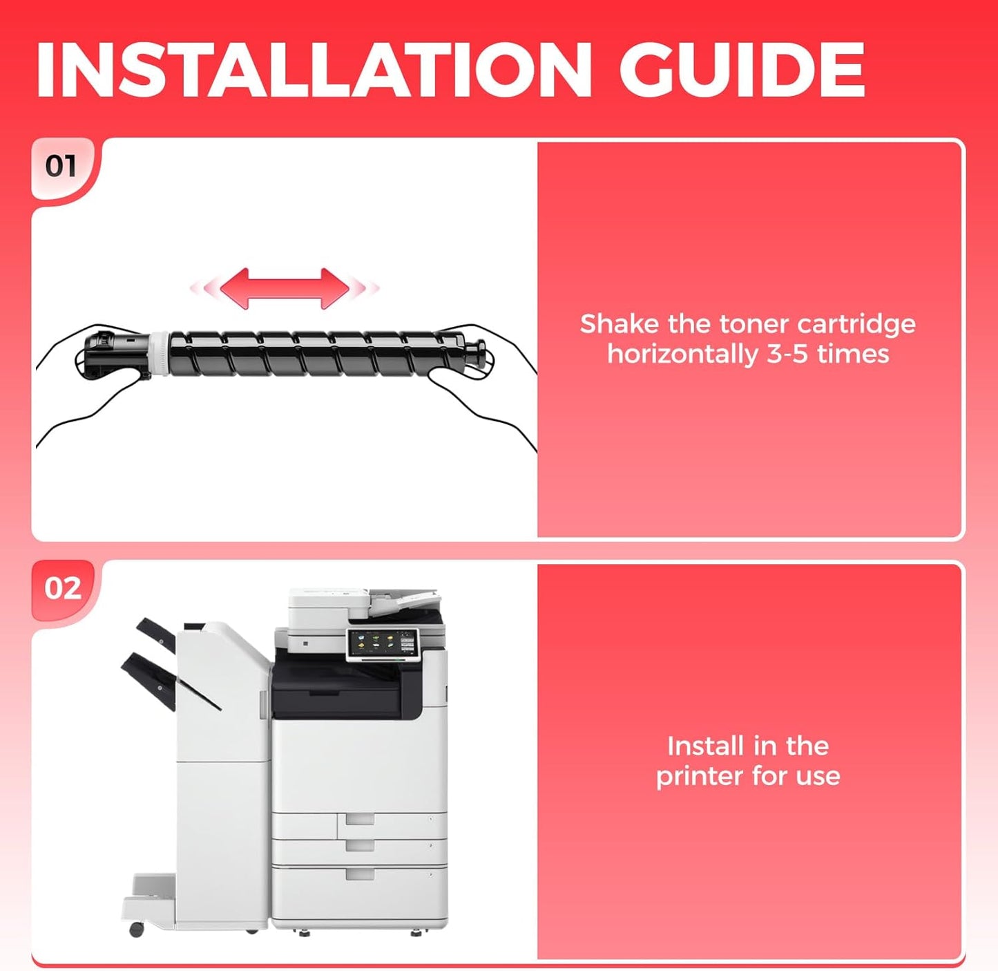 GPR-61 GPR61 Toner Cartridge Set 4-Pack with chip High Yield Replacement for Canon GPR-61 GPR61 3763C003AA for ImageRUNNER Advance DX C5840i C5850i C5860i C5870i Printer Ink Black Cyan Magenta Yellow