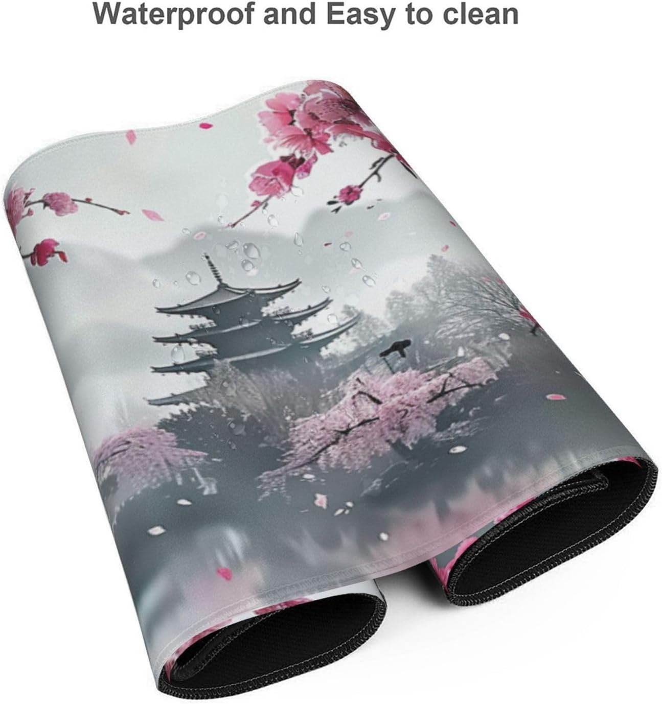 35.4 x 15.7 in, Waterproof XXL Large Mouse Pad for Desk, Extended Keyboard Mouse Mat for Computer Office, Big Laptop Mouse pad, Gaming Pc-Pink Cherry Blossom