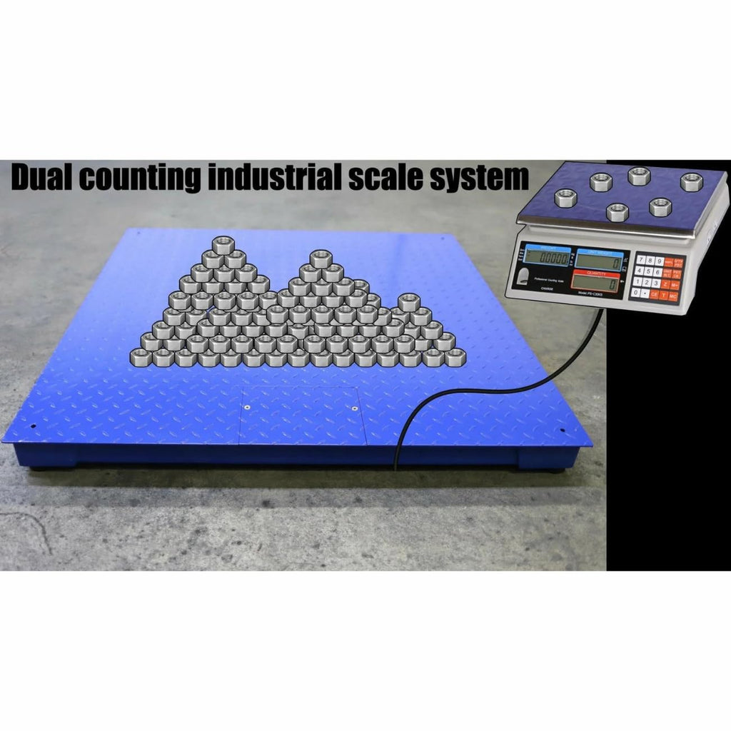 Liberty Scales LS-700-DC Dual Counting Smart Weighing Scale Systems, Size 48" x 48" (4' x 4') - C-Scale (66 lb x .002 lb) / Floor Scale 10.000 lb x 1 lb