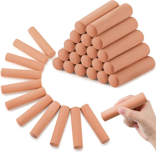 Fulmoon 40 Pcs Jumbo Sidewalk Chalk for Kids Outdoor Art Non Toxic Large Washable Street Chalk for Adults Drawing Painting Classroom(Light Tan,Round Style)