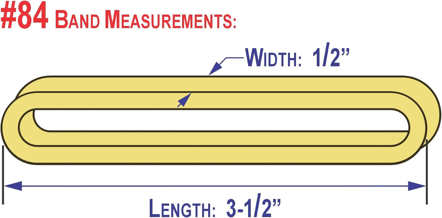3-1/2" x 1/2'' - Size #84 - Rubber Band Depot - Wide Bands - Everyday Rubber Bands, Business Bands - Approximately 20 Per Bag - 1/8 Pound Bag