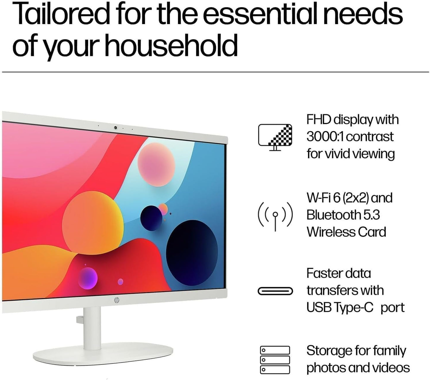 HP 22 inch FHD All-in-One Desktop Computer PC 2025 Flagship, 16GB RAM, 756GB Storage (256GB SSD + 500GB Ext), Intel Celeron CPU, Webcam, WiFi 6, HubxcelAccessory, Win 11 Pro, Lifetime Office 2024