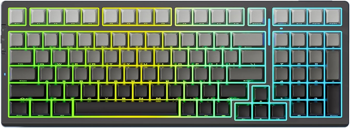 G98 PRO Wireless Mechanical Keyboard, Tri-Mode Connection Gaming Keyboard, Hot Swappable Custom Gasket Structure Pre-lubed Linear Switches Double Shot PBT Keycaps RGB LED Backlit Gradient Black