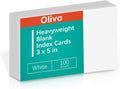 Blank Index Cards 3x5 Unlined Unruled Flash Note Cards 3" x 5", White, 100 Count, 200 GSM Heavy Weight