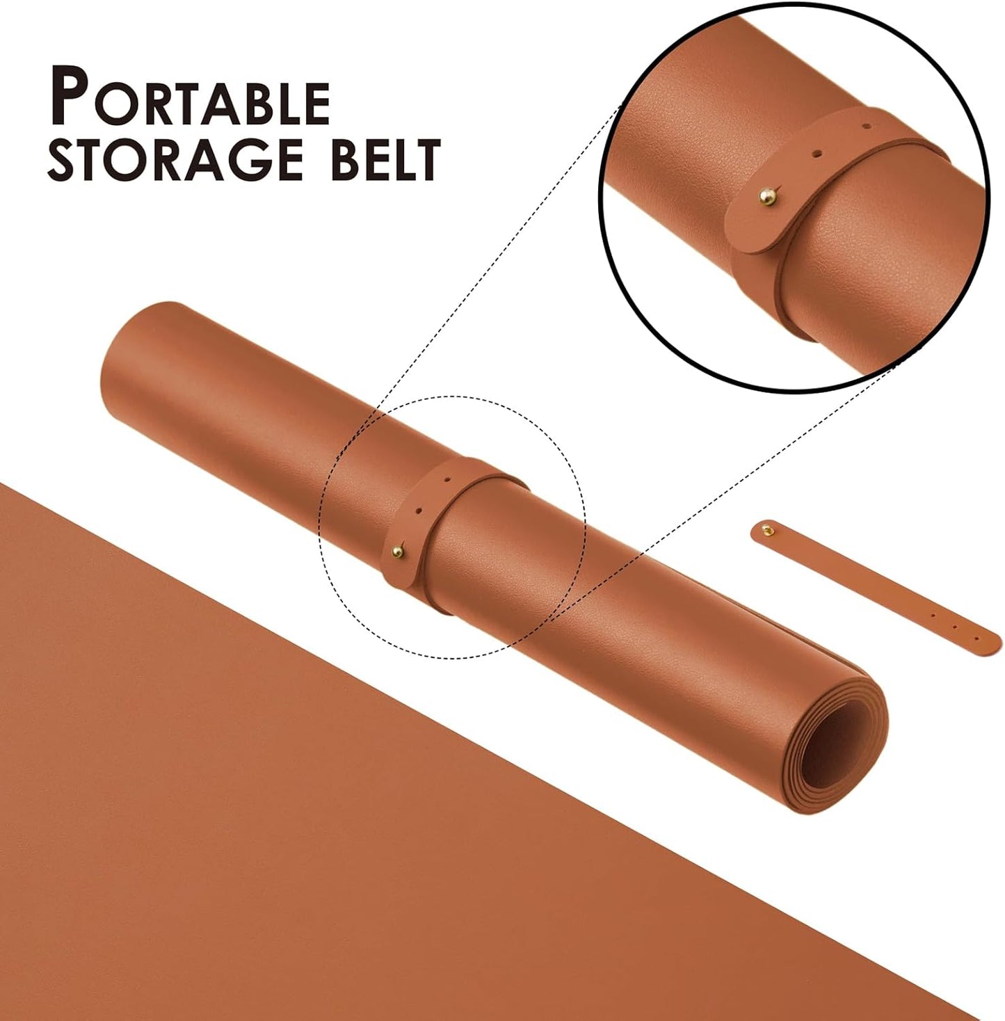 HOMIEAZICOZI Leather Desk Mat - Non-Slip PU Pad for Office and Home Organization Accessories Ideal Large Mouse Mats on Top of Desks (Brown,31.5''x 15.7'') (DPD-Br-M)