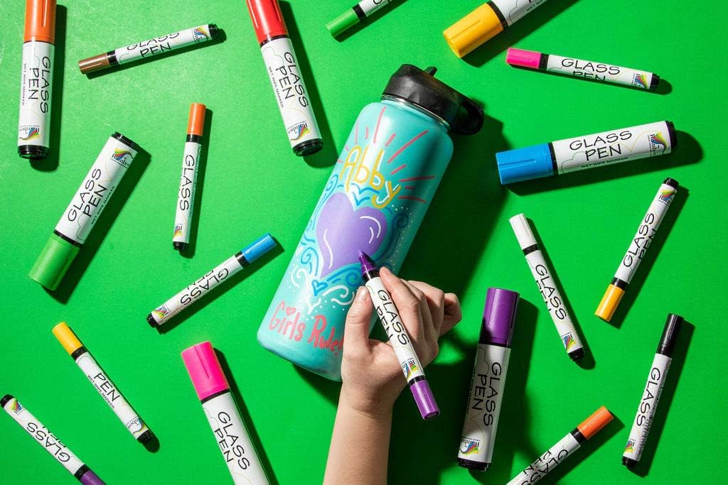 Glass Pen Window Marker: Liquid Chalk Pens for Glass, Whiteboard Markers with Washable Paint - Graduation, Car Windows, Mirror Pen, Storefront, Wedding, Parade, Party & Holiday (White, Jumbo Tip)