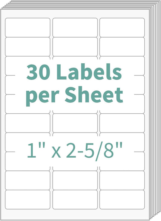 30 up Labels 1" x 2-5/8" Shipping Address Labels, FBA SKU Barcode Tags, 2000 Sheets 30 Per Page Mailing Labels for Laser/Inkjet Printers