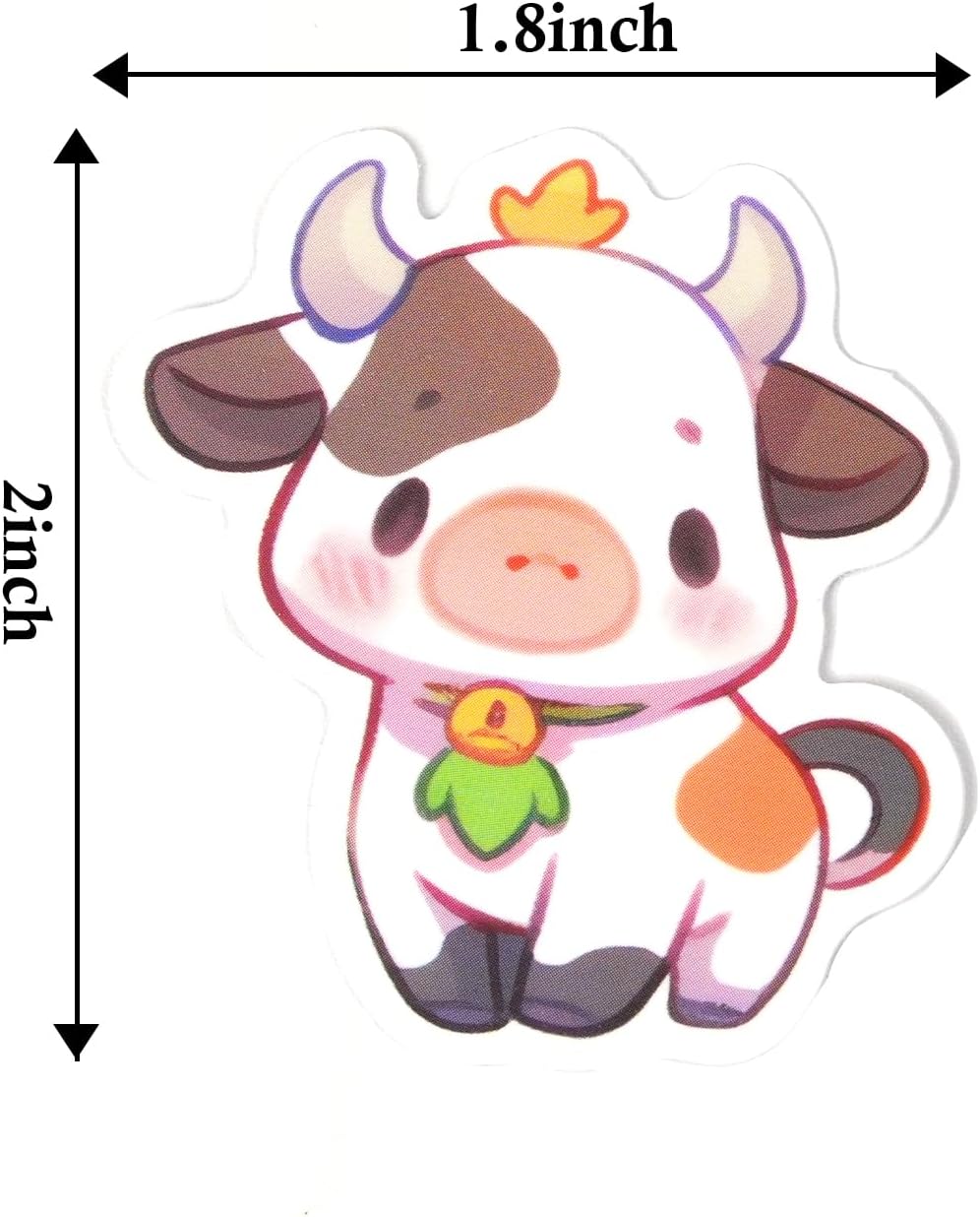 Aowplc Cute Cow Stickers | 50 Pcs Kawaii Rainbow Cow Stickers | Waterproof Vinyl Decals for Water Bottles Laptops