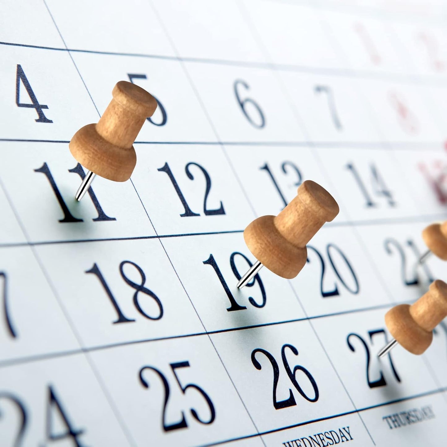 100Pcs Wood Push Pins, Thumb Tacks for Decorative, Wooden Pins and Tacks, Cork Board Thumbtacks, Cute Thumbtack for Wall and Bulletin Board, Map Pins