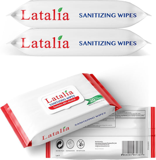 Hand Wipes | 80% Alcohol Hand Sanitizer Wipes for Hands & Face Moisturizing, Gentle, Convenient and Fragrance Free (Pack of 2, 20 Counts)