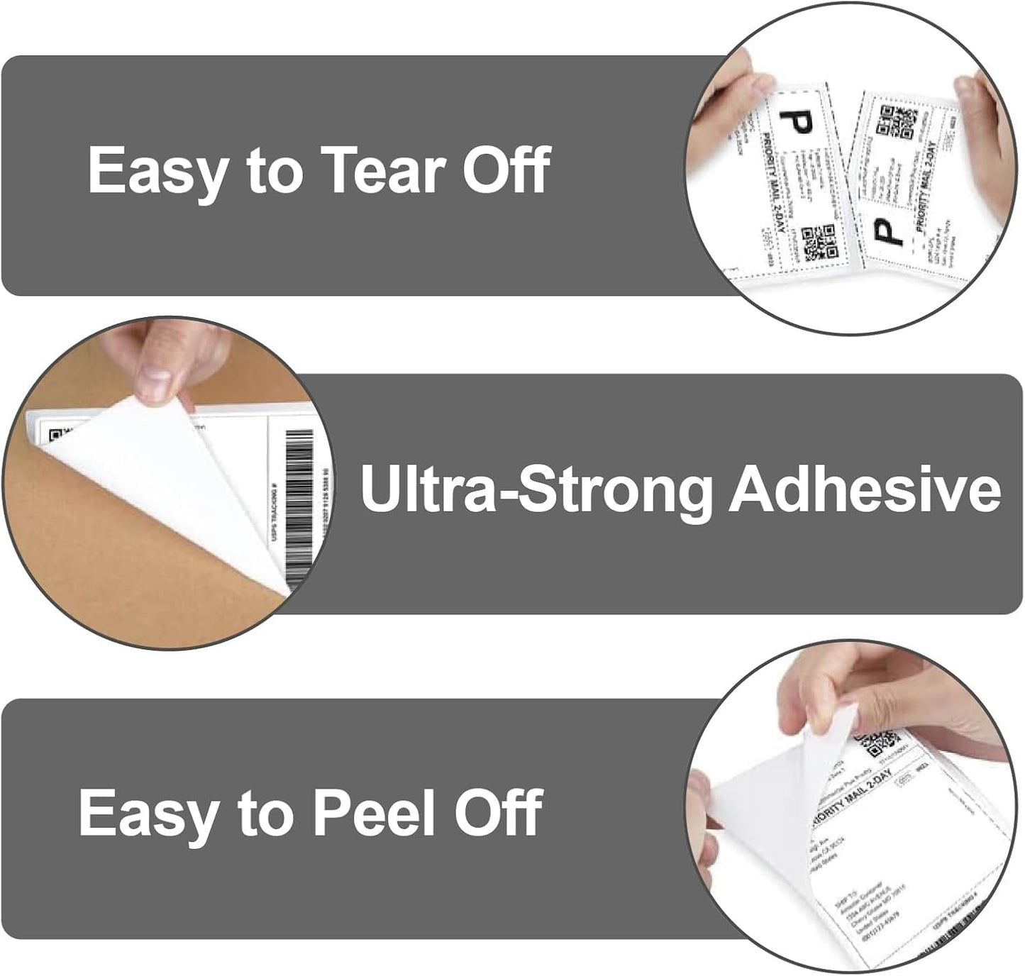 HUOJI 4x6 Thermal Shipping Labels 1000 Labels/2 Rolls (500 Pcs per Roll) Compatible with Rollo, Zebra, MUNBYN, Jadens, Nelko, Commercial Grade