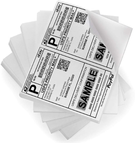 FungLam Shipping Labels with Self Adhesive, for Laser & Inkjet Printers, 8.5 x 5.5 Inches, White, Pack of 20000 Labels