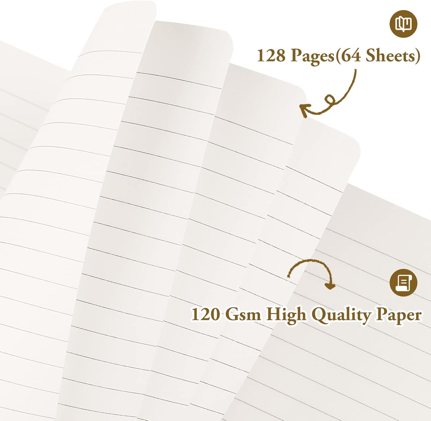 Huhuhero Notebooks Journal, Ruled Notebook, Premium Thick Paper Lined Journal, Black Hardcover Notebook for Office Home School Business Writing Note Taking Journaling, 5"×8.25" (6, Black)