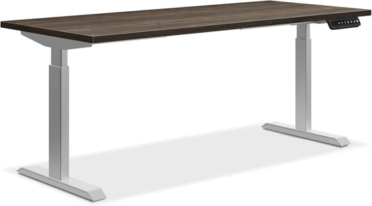 HON Coze Electric Standing Desk Adjustable Height, Coordinate Height Adjustable Desk, 54", Walnut Top, Silver Base
