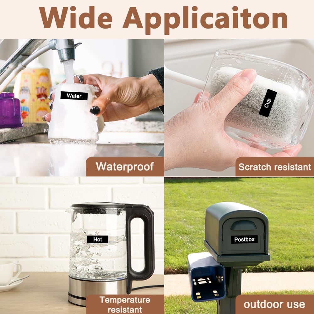 Hehua Tze Tz Tape 36mm 1.4 inch Laminated Black Tape Compatible for Brother P-Touch TZe-365 TZe365 TZ-365 TZ365 Label Tape for Ptouch PT 3600 530, 1.4'' x 26.2ft White on Black, 3 Pack