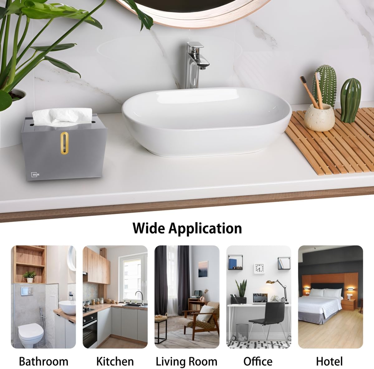 H4N Multifold Hand Paper Towel Dispenser Countertop, Compact Design, Single Sheet Dispensing for Home and Commercial Use, Gray