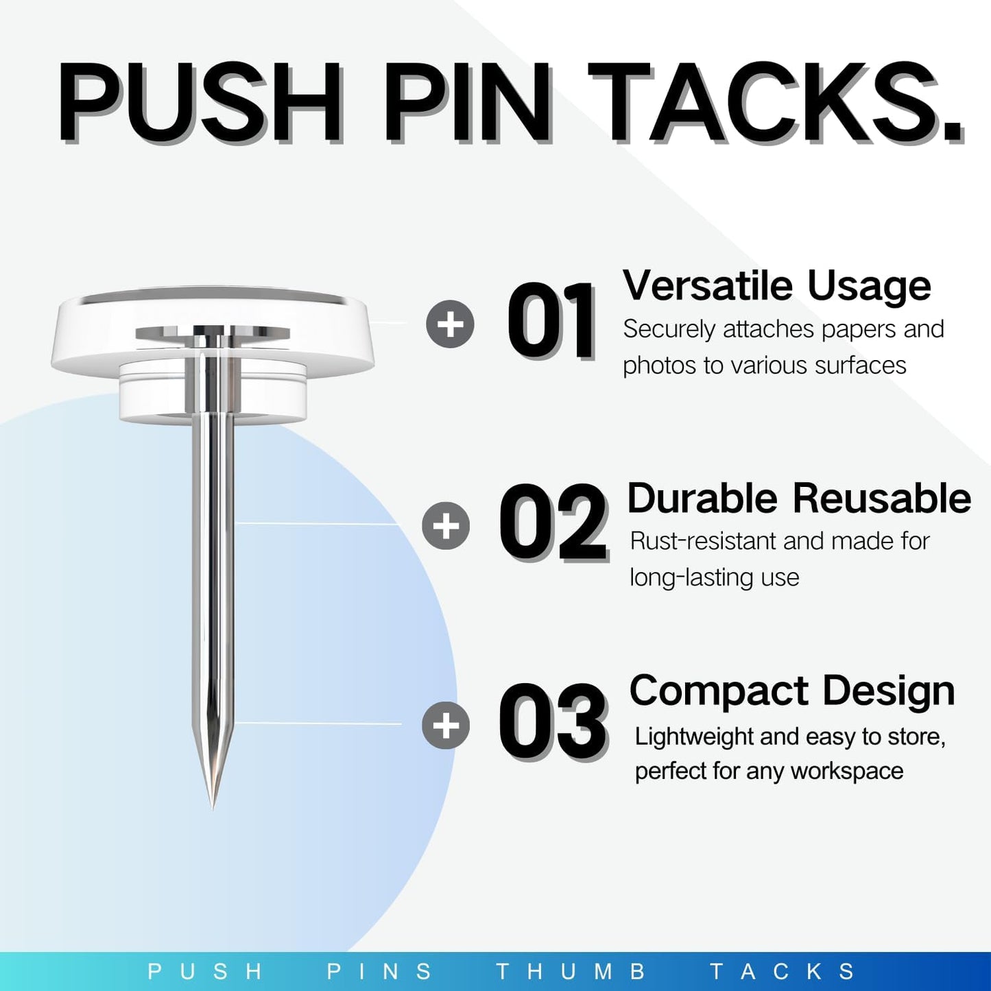 220 PCS Flat Clear Push Pins for Wall Thumb Tacks for Walls Flat thumbtacks Push pin for Bulletin Board Shadow Box Display Thumbtack for Cork Board (2 Boxes Clear)