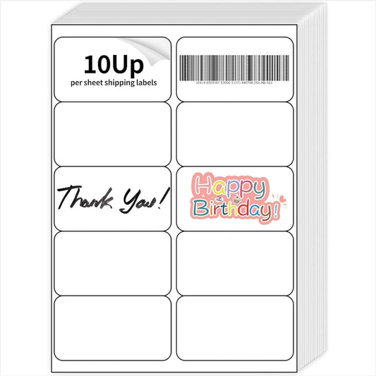 2" x 4" Mailing Labels,2000 Sheets Shipping Labels Printable White Sticker Labels for Laser/Inkjet Printer,Permanent Adhesive Address Labels,10 Labels per Sheet