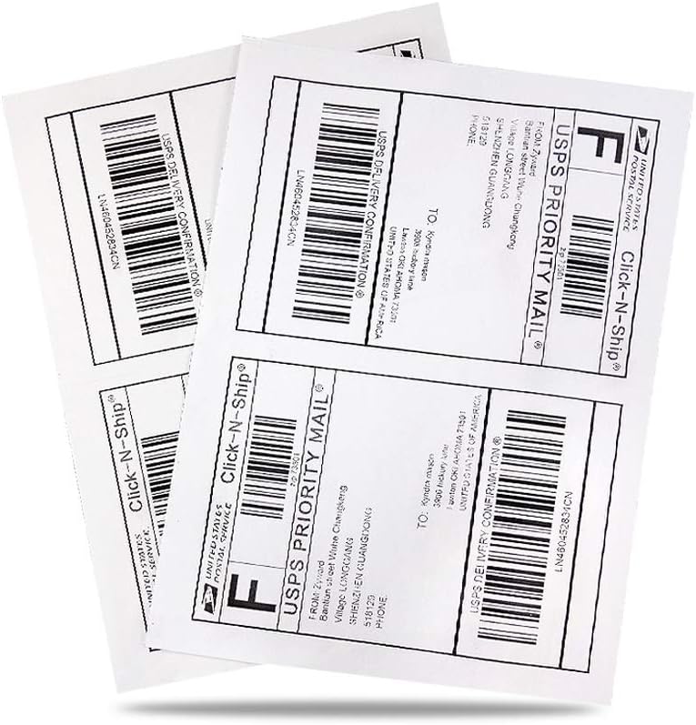 8.5" x 5.5" Half Sheet Self Adhesive Shipping Labels for Laser or Inkjet Printer (3000 Labels)