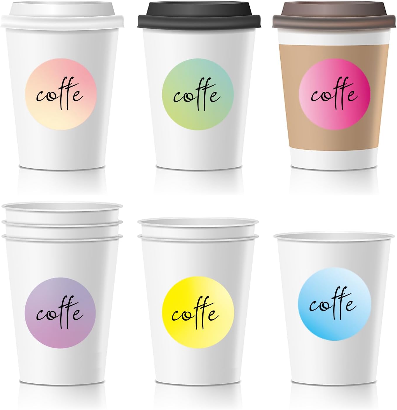 1.5 Inch Rainbow Round Thermal Sticker Labels, Self-Adhesive Circle Direct Thermal Labels, Multi-Purpose Roll Sticker Labels for DIY Logo Design with Perforation Line（ 500 Labels，1 Roll）