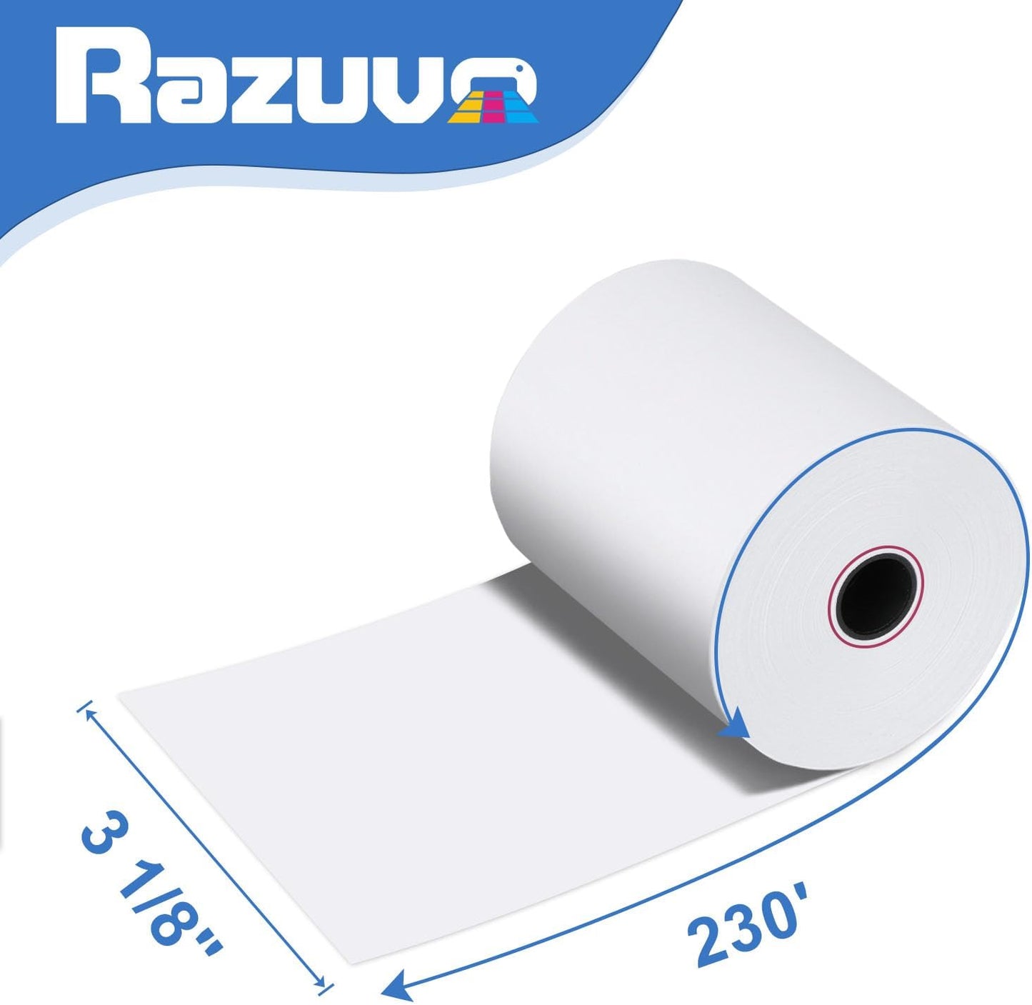 3 1/8 X 230 Thermal Receipt Paper Rolls- Fits All Pos Cash Registers, For Clover POS Cash Register Printers-Premium Quality German Paper- 50 Rolls
