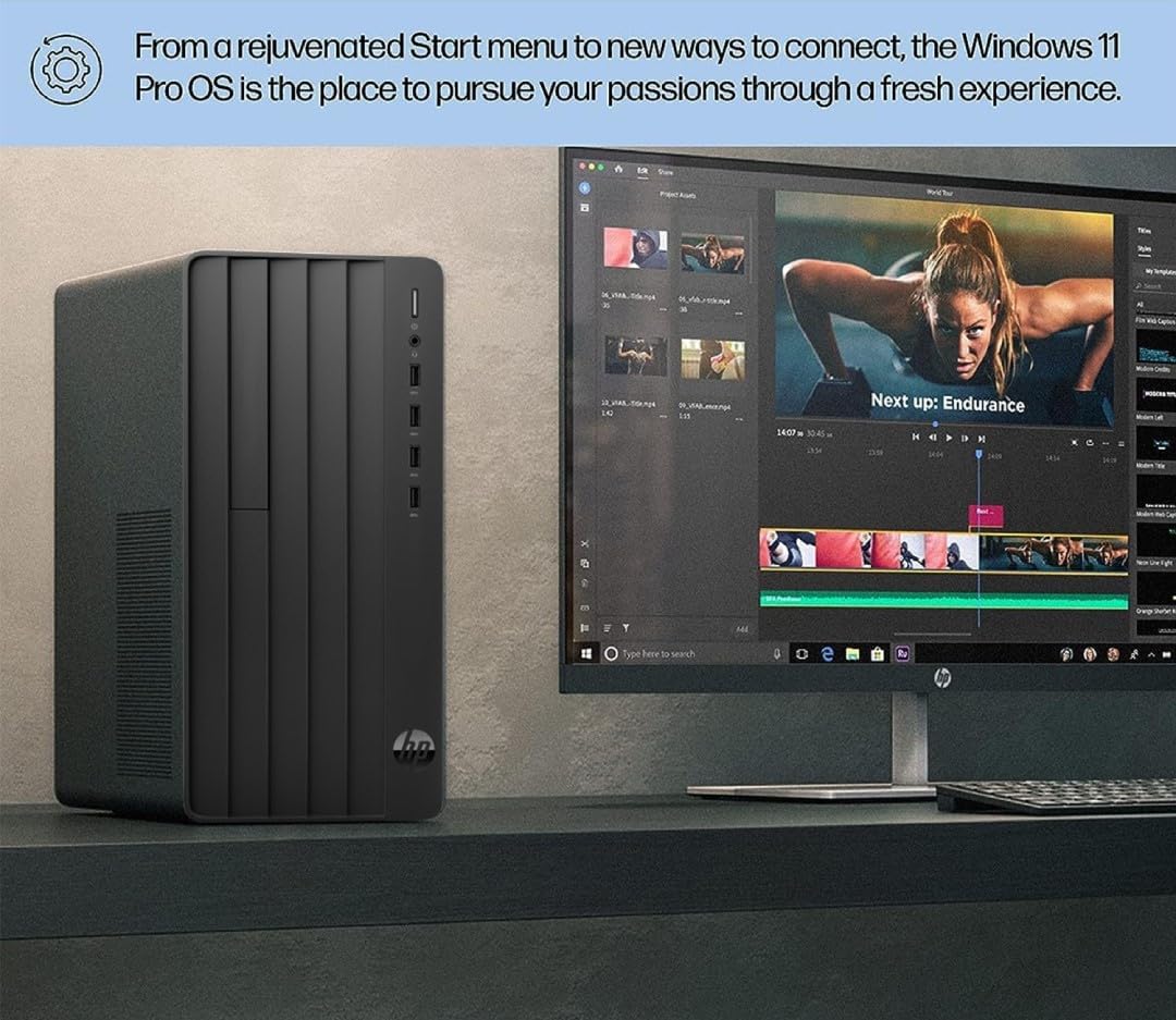 HP Pro Tower 290 G9 Business Desktop, 12th Gen Intel 4-Core Processor (Beats Core i7-9700), 16GB RAM, 256GB PCIe SSD + 1TB HDD, 2-Monitor Support 4K, DVD-RW, HDMI, VGA, Wi-Fi, Windows 11 Pro, Black