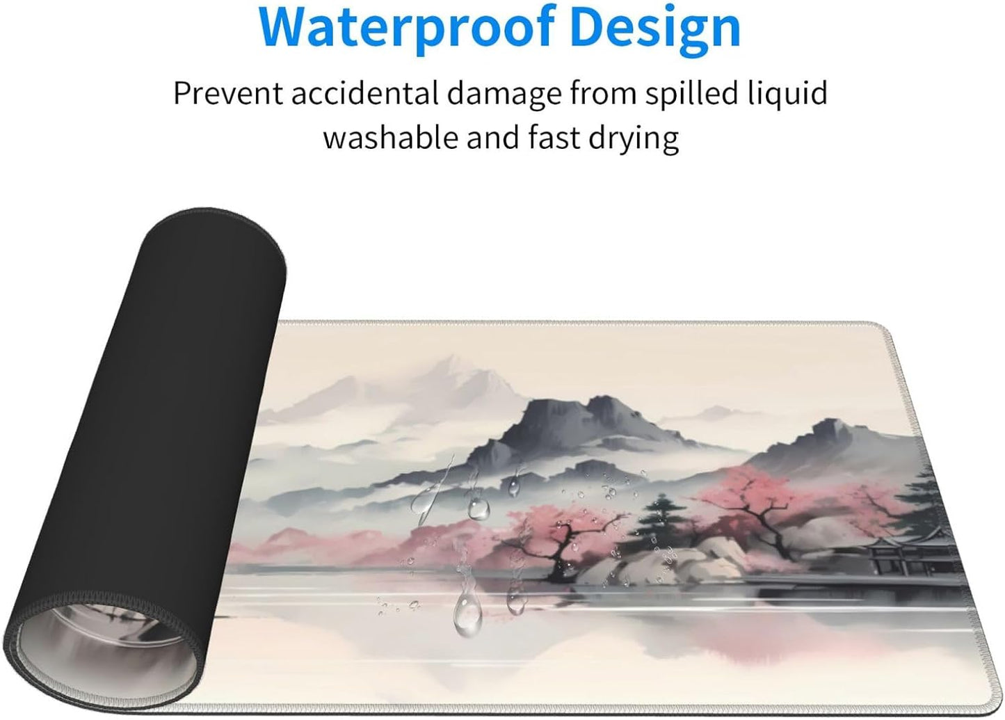 Gaming Mouse Pad Desk Pad,Extended Big Mouse Pad,31.5x11.8 Inch Long Computer Keyboard Mouse Mat Mousepad with 3mm Non-Slip Base and Stitched Edge for Gaming and Office