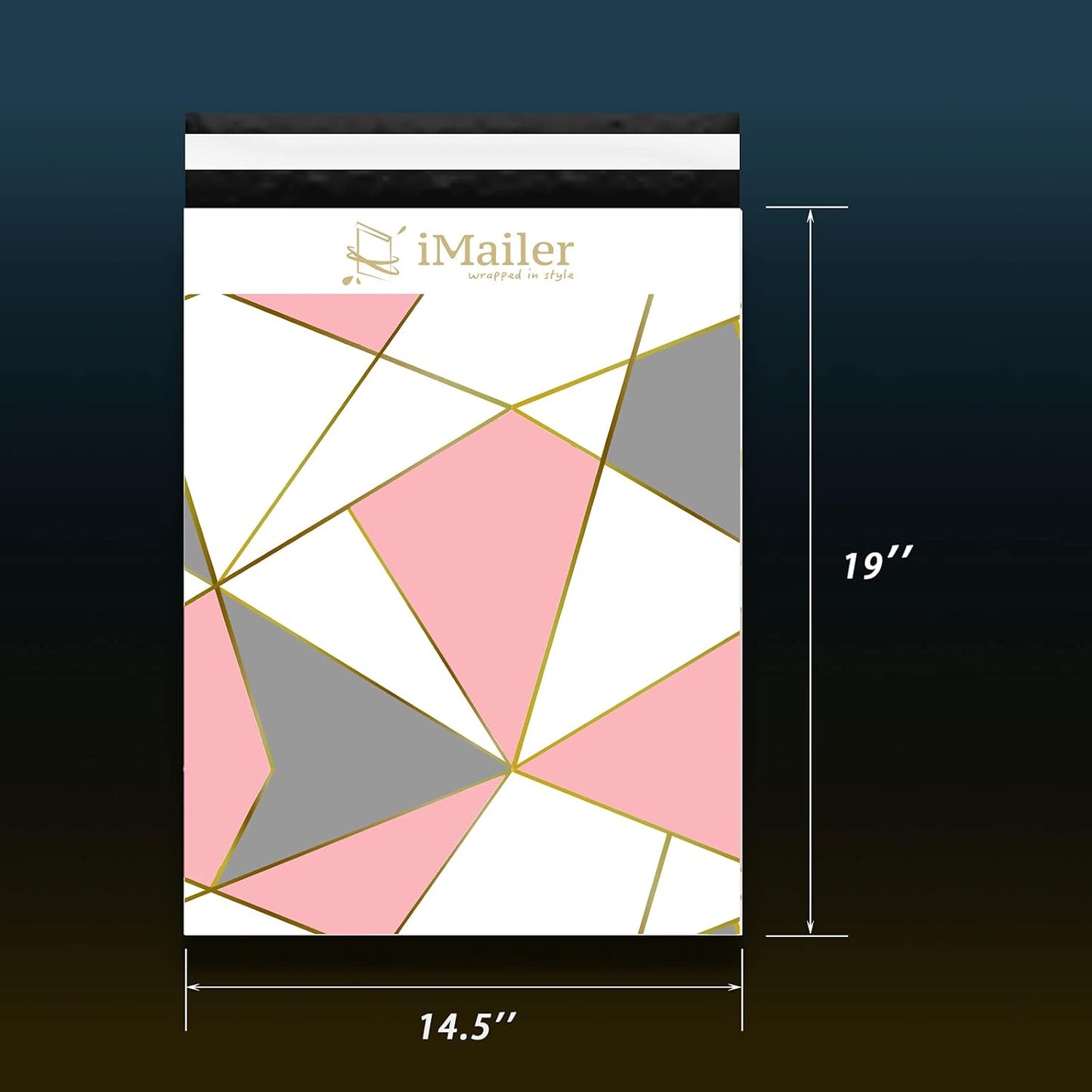 100 Count - 14 x 19 inch Poly Mailer Shipping Bags Envelope Triangle Print Mailing Package for Clothing-Self Seal…