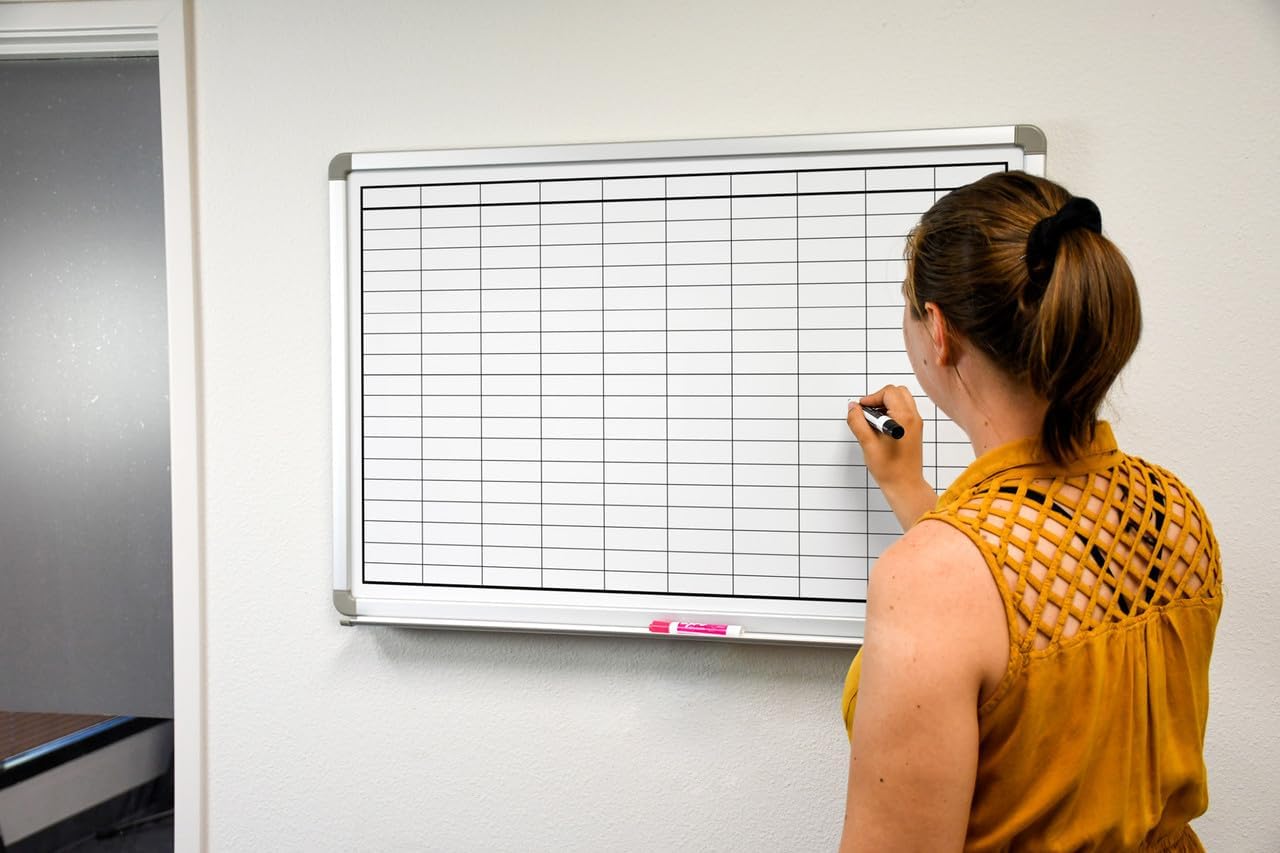 Blank Grid Dry-Erase Whiteboard 60" x 40"