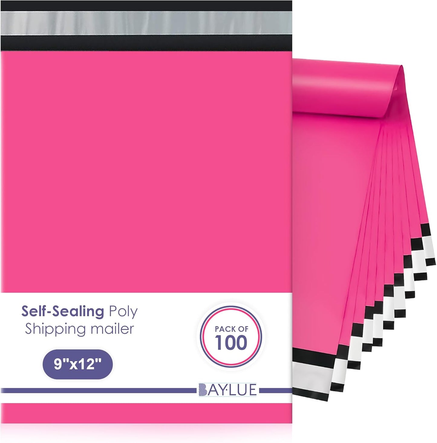 Hot Pink Poly Mailers 9x12 Inch | Strong Adhesive Self-Seal mailer Bags | Tamper, Tear, Water Resistant Shipping Envelopes | Thick Strong Material Polymailer Bags Clothing Bag | 1000 Pack Bulk