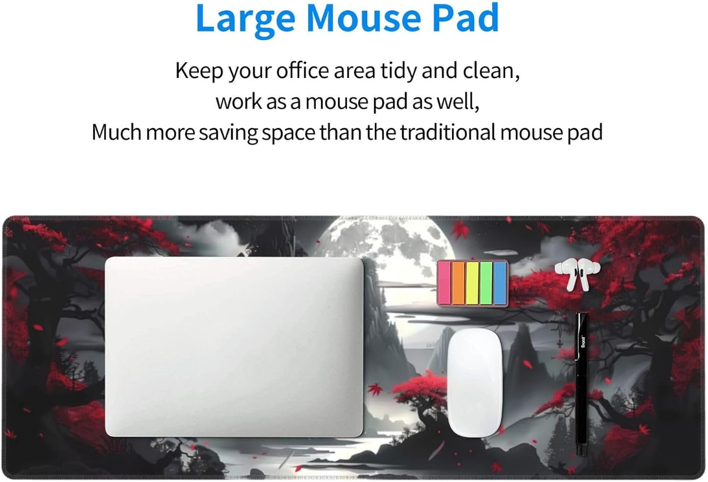 Gaming Mouse Pad Desk Pad,Extended Big Mouse Pad,31.5x11.8 Inch Long Computer Keyboard Mouse Mat Mousepad with 3mm Non-Slip Base and Stitched Edge for Gaming and Office… (Dark Canyon)