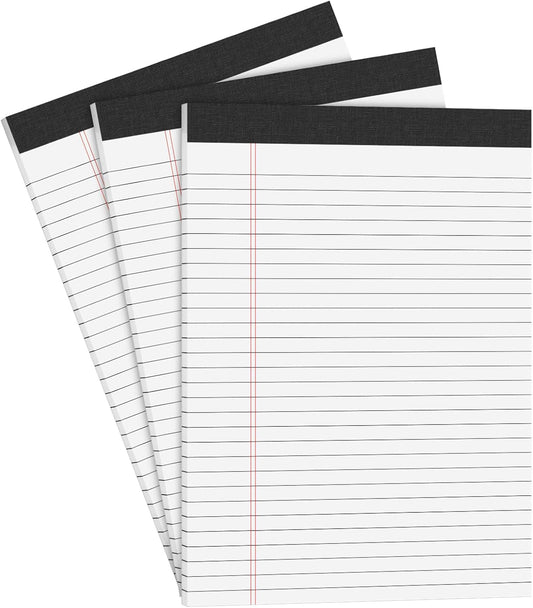 3 Pack Legal Pads 8.5 x 11 inch Notepad, 30 Sheets per Note Pads Wide Ruled Legal Pads, Pads of Paper Writing Pad - Ideal for Office, School or Home Use