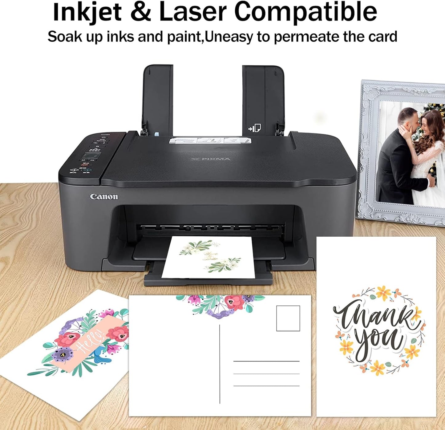 300 Pack White Blank Index Cards 4x6 Thick Paper, Goefun 80lb Heavyweight CardStock Unlined Notecards for Postcards, Photo Paper, Recipe Cards