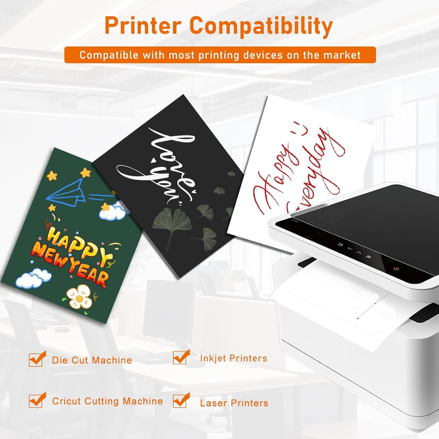 40 Sheets Bright White Cardstock 8.5 x 11 Printer Paper, 75lb Thick Craft Paper Card Stock for Wedding Invitations, Memus, DIY Making Cards, Business Cards, Menus, Birthday