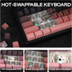 EPOMAKER X Aula F108 PRO Wireless Gaming Keyboard with Screen, 8000mAh Battery, 104 Hot-Swappable and Programmable Keys and Knob, RGB Backlight, for Mac/PC/Android (Pink Gradient)