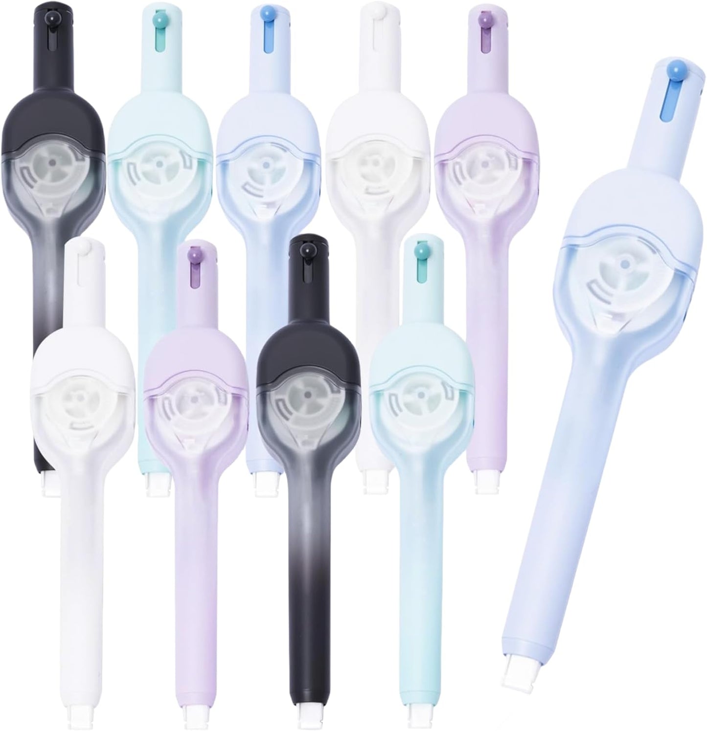 10 PCS Correction Tape Pens White-Out Applicator with Protective Cover, Smooth Ink Tape, Aesthetic Pen Design for School & Office Supplies (Push and Pull)