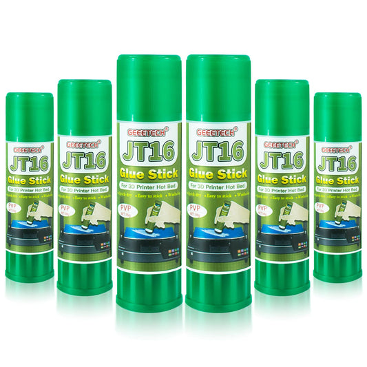 Geeetech 6pc 3D Printer Glue Sticks, 3D Printer Bed Adhesive for Hot Bed Printing, 36 Gram Each, Washable, PVP Solid 3D Print Glue Stick 3D Gloop for PLA/ABS/PETG/PC/PA/TPU