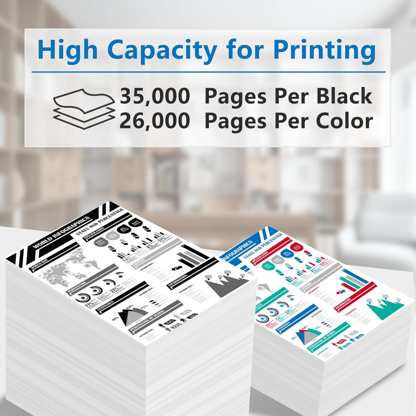 High Yield MPC8002 MPC6502 Toner Cartridge Black Cyan Magenta Yellow 842083 8422084 842085 842086 Toner Replacement for Ricoh Savin Lanier MP C6502 MP C8002 Printer