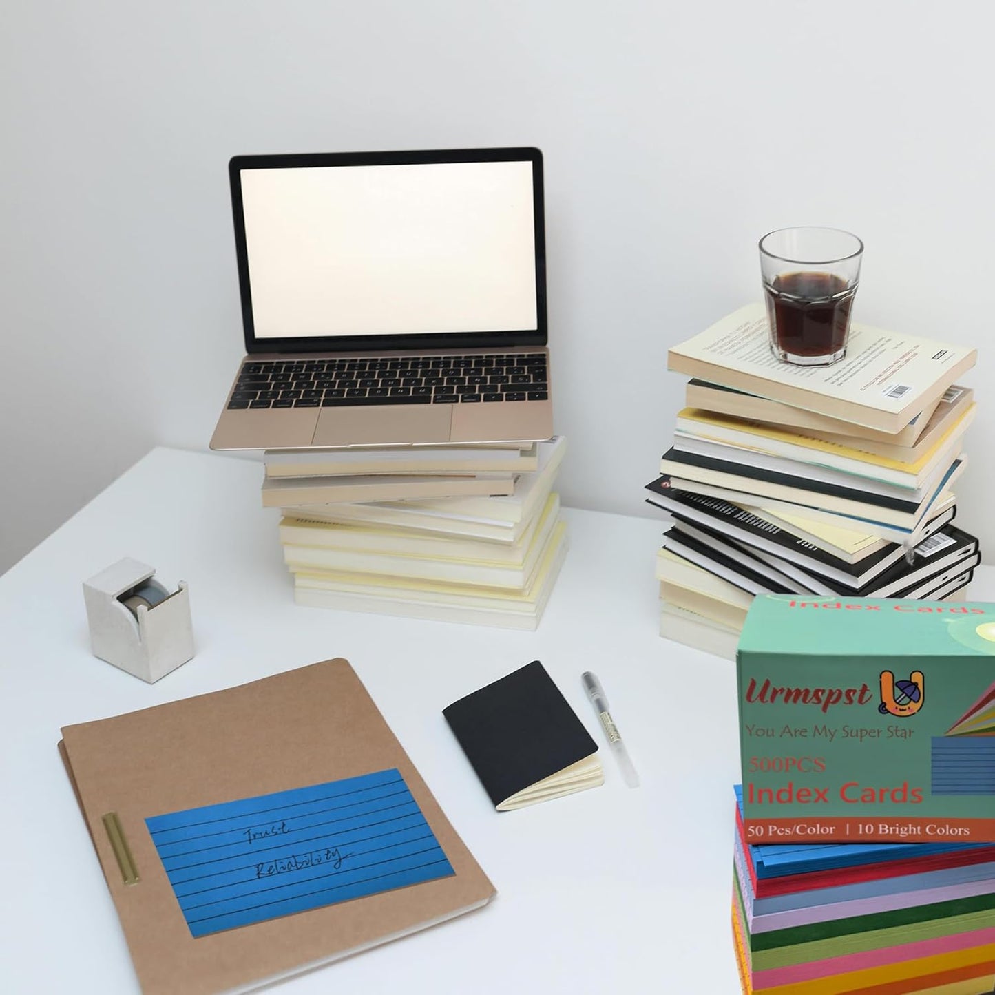 Index Cards 500Pcs, 3 x 5 Inches Ruled Index Cards, Colored Index Flash Cards, Lined on Both Side Colored Notecards for Study, Learning, Memory, Recipe Cards (10 Colors)