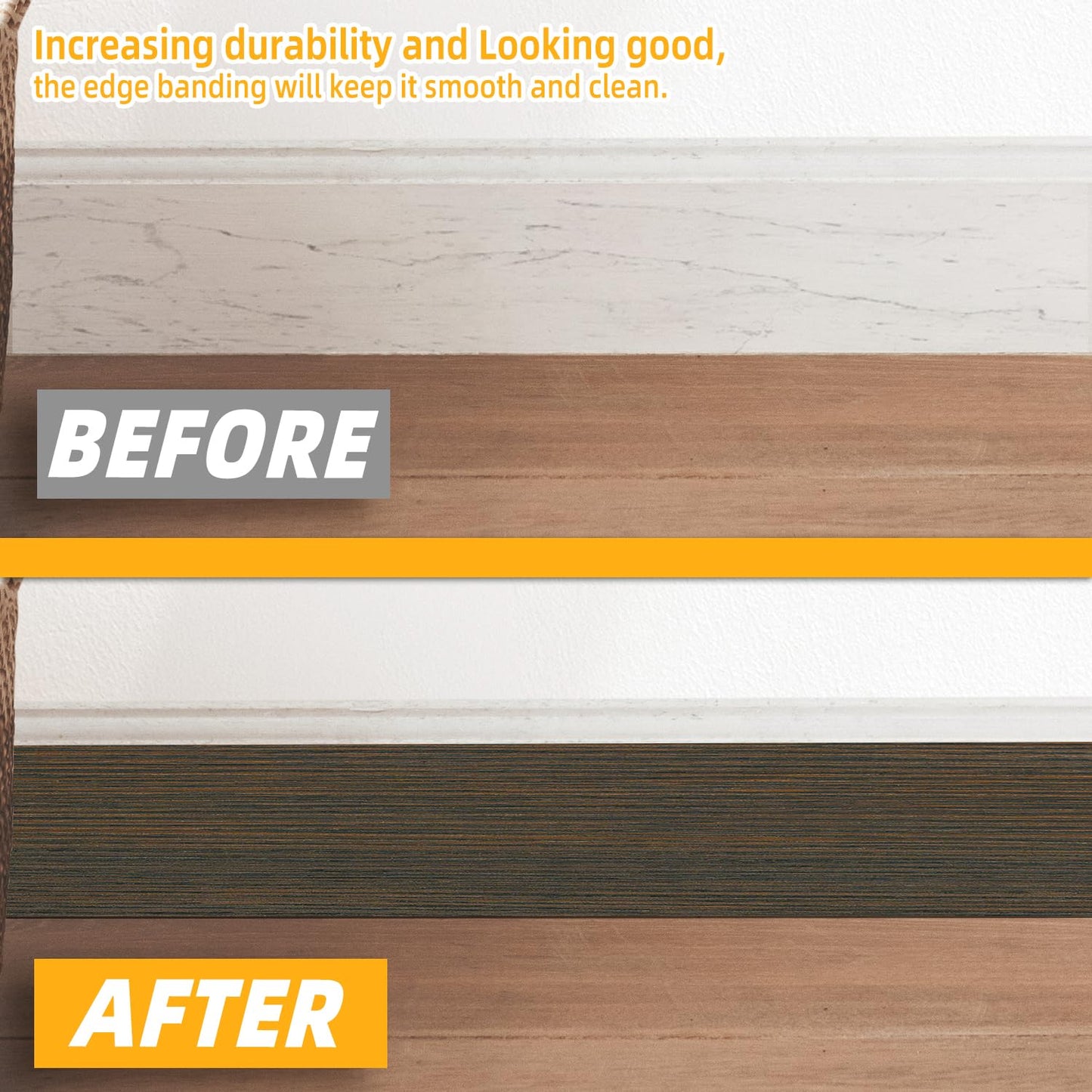 GSCIT Club Wood Grain Repair Tape, 2.4 inch X 25ft Self Adhesive Brown Walnut Grain Repair Patch for Tables, Chairs, Baseboards, Doors, Windows, Floors, Handicraft DIY.