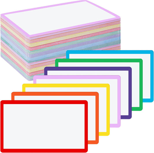 Harloon 100 Pcs Dry Erase Index Cards 4 x 6 Inch Laminated Reusable Dry Erase Note Cards Sheets for Office to Do List (Multicolored)